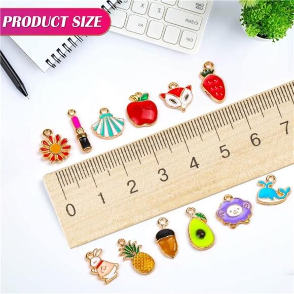 DIY bracelet charms 150pcs jewelry making pendants silver gold enamel craft kit - Picture 5 of 8